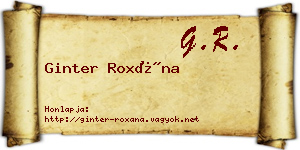 Ginter Roxána névjegykártya