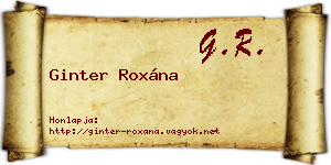 Ginter Roxána névjegykártya